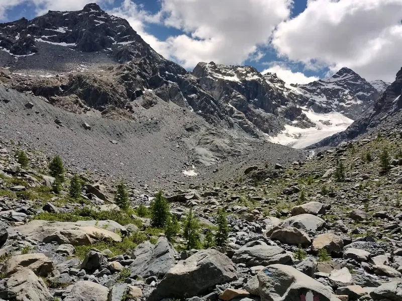 Morena e ghiacciaio del Ventina in Val Malenco